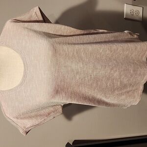 Andrew Marc Purple/white Striped Size Large PTP 23 Length 25 1/2 Inches